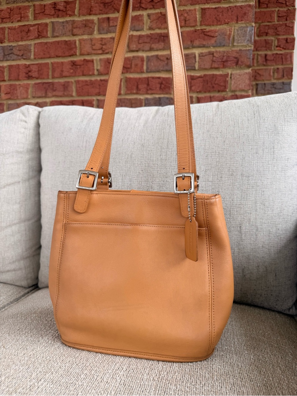 COACH Vintage CAMEL Leather Shoulder Tote/bucket